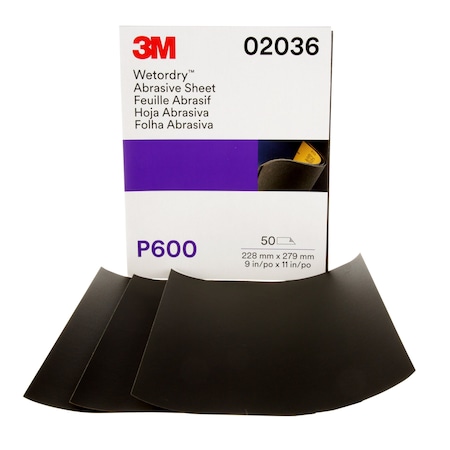 3M Abrasive Sheet, 213Q, 9 x 11, Wet/Dry, PK50 60455067748